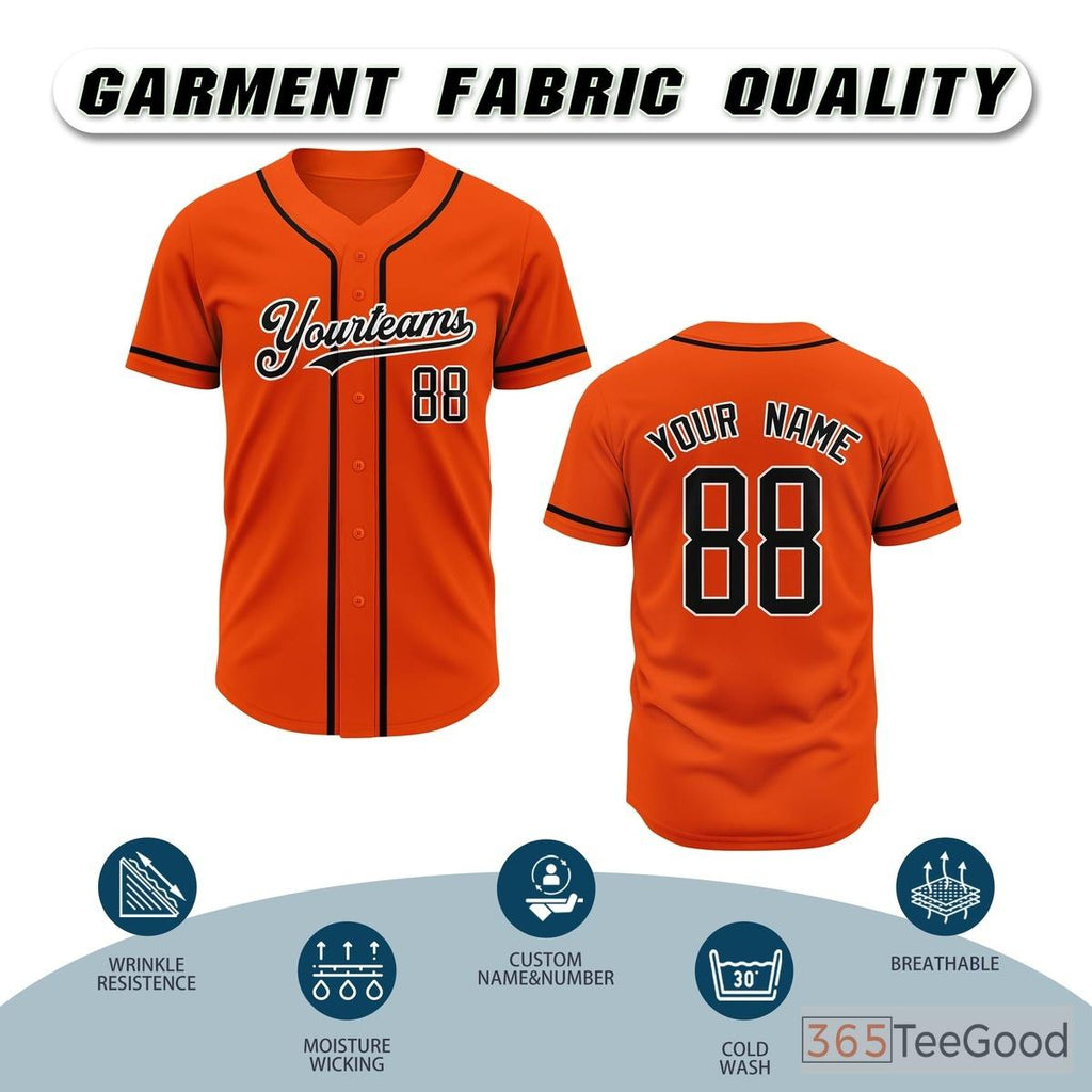Orange Baseball Jersey Tee for Men & Women - A distinct base for custom designs