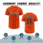 Orange Baseball Jersey Tee for Men & Women - A distinct base for custom designs