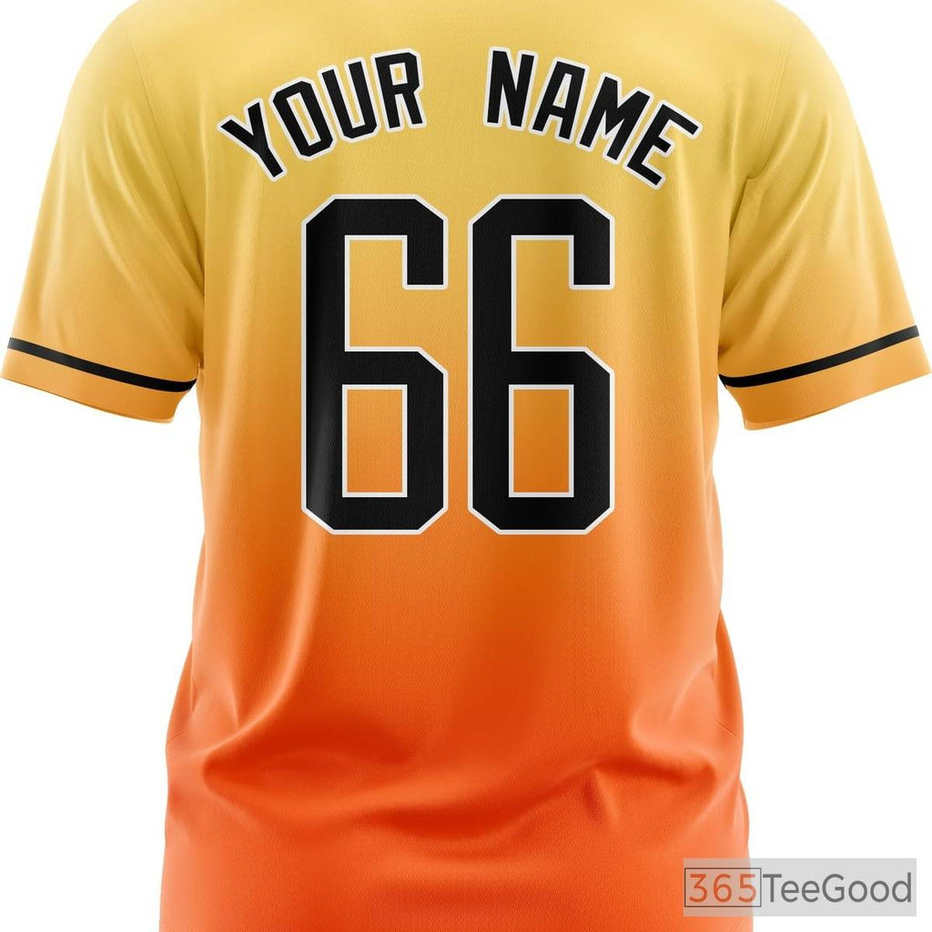 Orange Baseball Jersey Tee for Men & Women - Design Your Stitched Player Identity