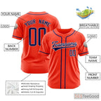 Orange Baseball Jersey Tee for Men & Women, Customized with Your Details