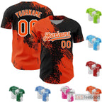 Orange Black Custom Baseball Jersey Tee - Stitched Name & Number, Personalized for All