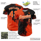 Orange Black Custom Baseball Jersey Tee - Stitched Name & Number, Personalized for All