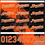 Orange Black Custom Baseball Jersey Tee - Stitched Name & Number, Personalized for All