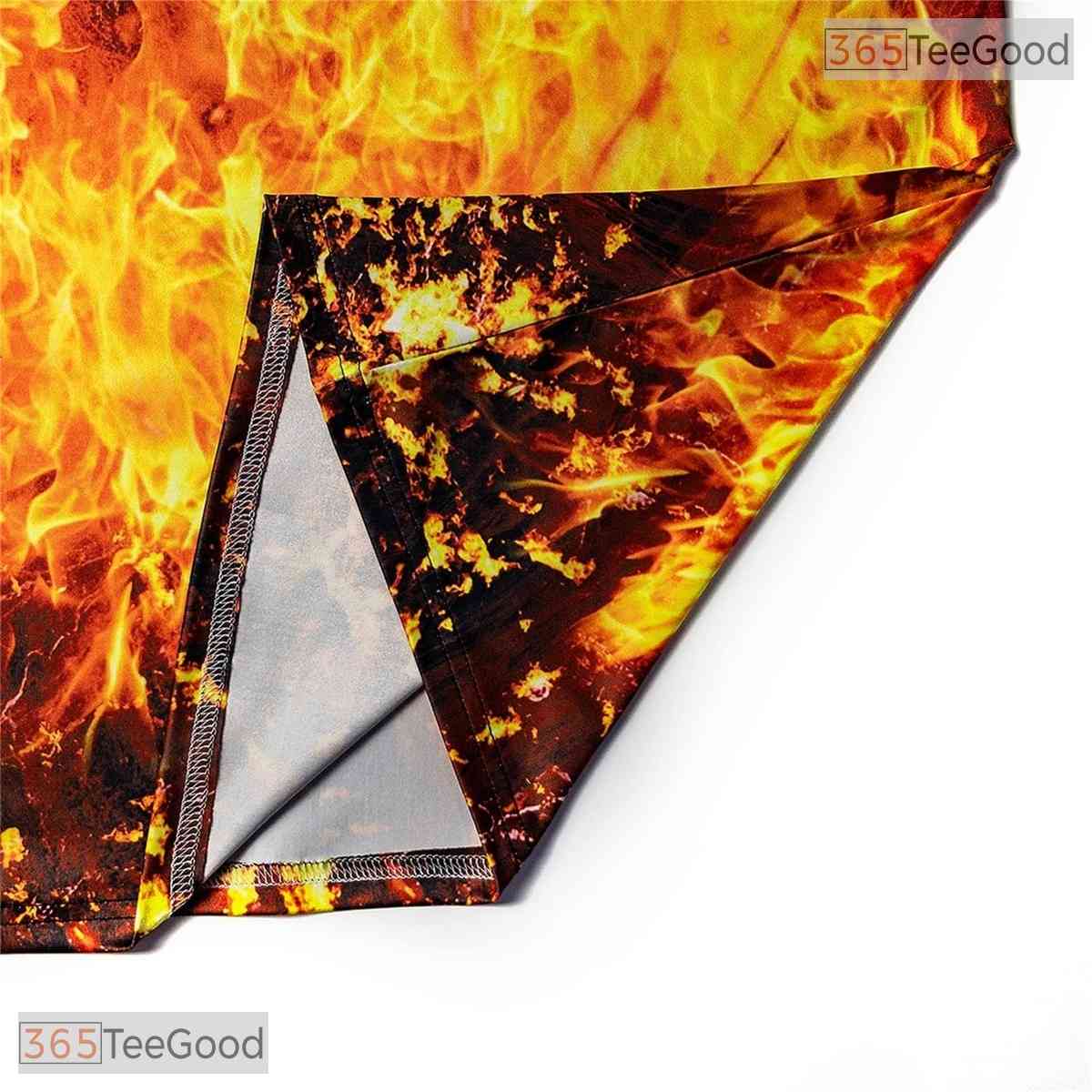Intense Orange Fire Flame Graphic Design 3D Printed Casual Unisex T-Shirt Top