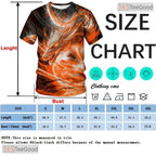 Orange Mythical Dragon Funny Graphic Novelty 3D Printed Casual Unisex Tee Shirt