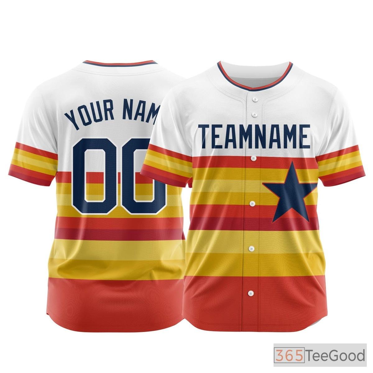 Orange Gold Custom Baseball Jersey Tee Personalized Printed Stitched Team Name Number for Men Women
