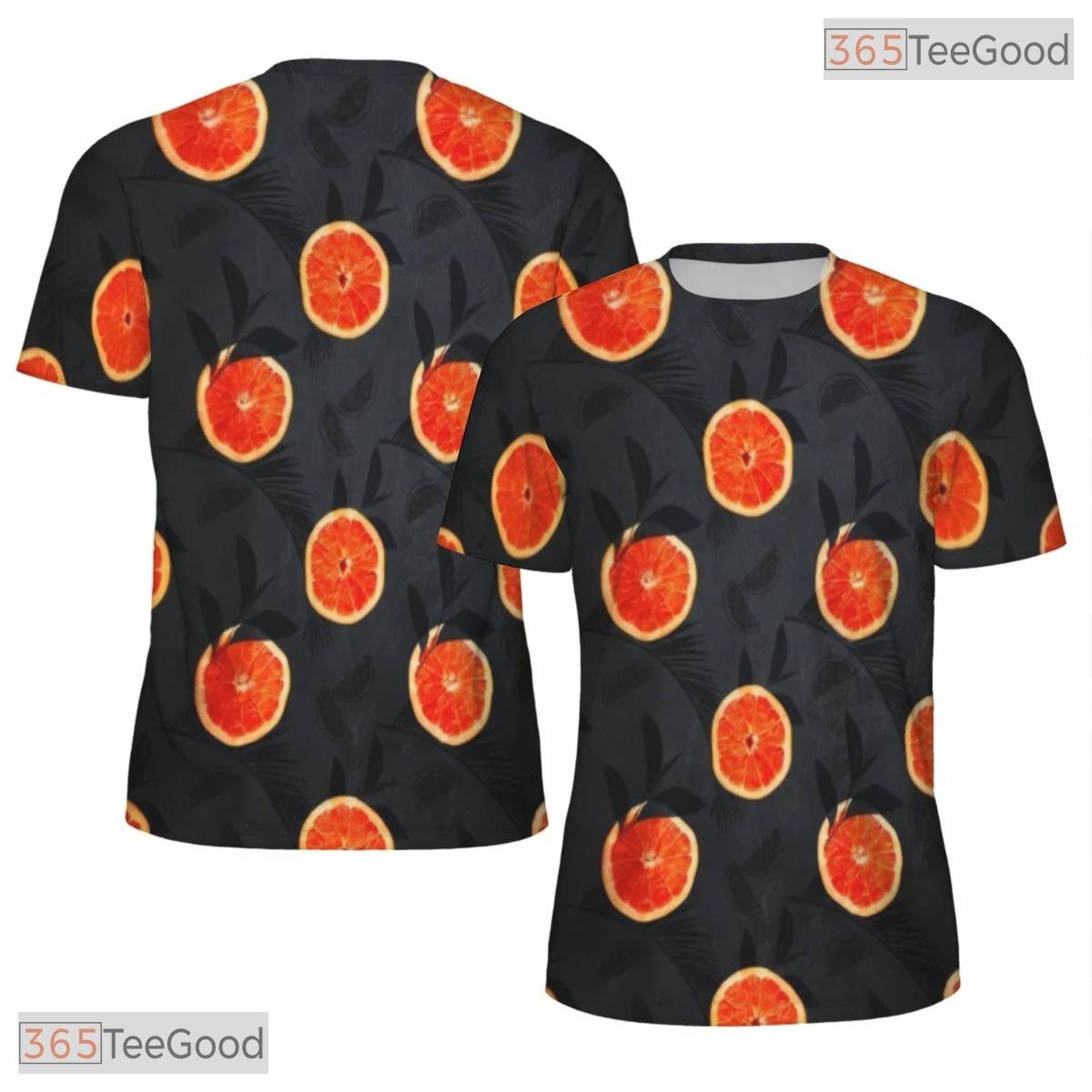 Fresh Citrus Orange Slices Fruit Pattern 3D Printed Casual Unisex Tee Shirts