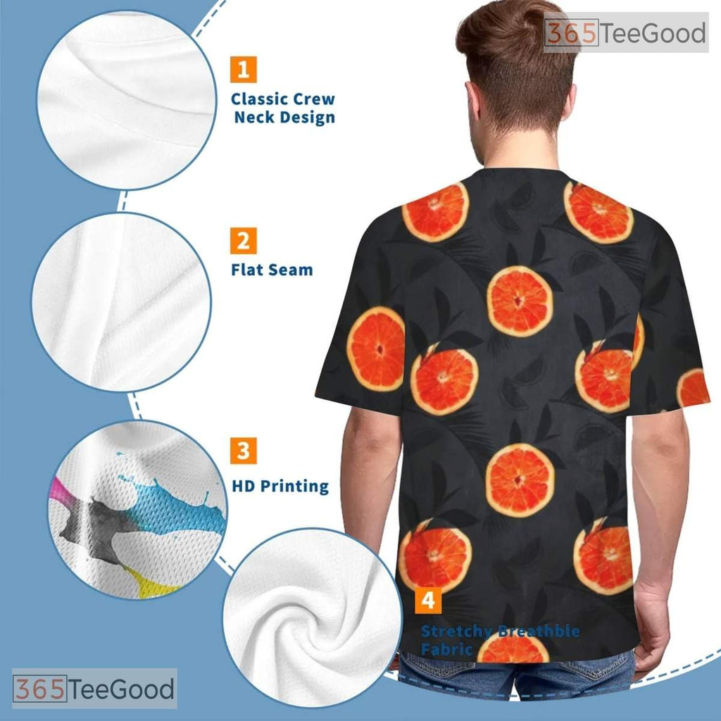 Fresh Citrus Orange Slices Fruit Pattern 3D Printed Casual Unisex Tee Shirts