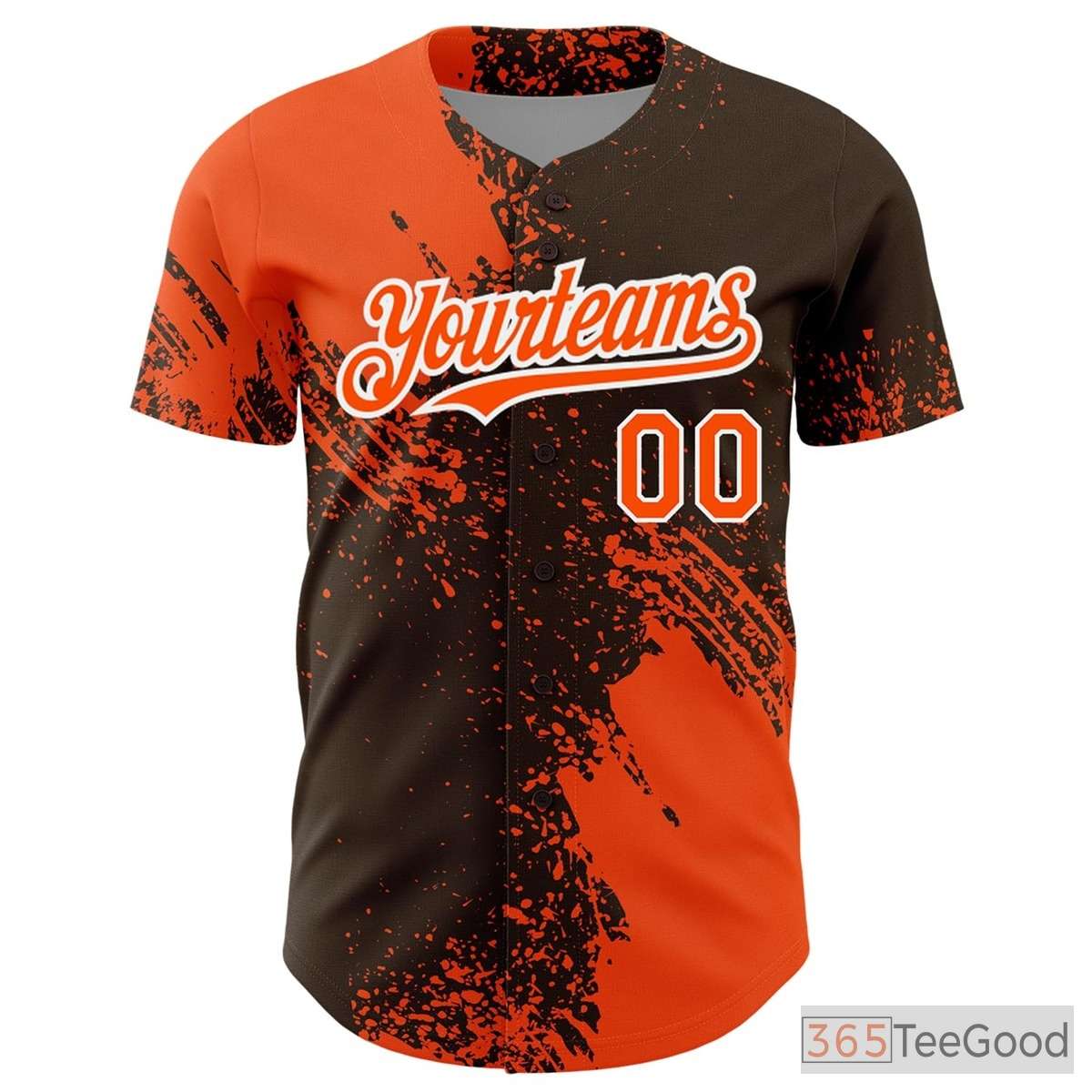 Orange & Brown Custom Baseball Jersey Tee - Personalize with Your Stitched Design