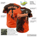 Orange & Brown Custom Baseball Jersey Tee - Personalize with Your Stitched Design