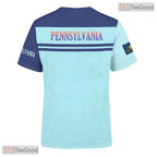 Pennsylvania Blue State Novelty Graphic 3D Printed Casual Unisex Tee Shirt Tops
