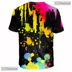 Edgy Black Paint Stroke Artistic Graphic 3D Printed Casual Unisex Tee Shirts