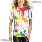 Crisp White Paint Line Abstract Graphic 3D Printed Casual Unisex T-Shirt Tops