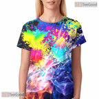 Abstract Paint Splash And Smoke 3D Printed Casual Unisex Short Sleeve Tee Shirt
