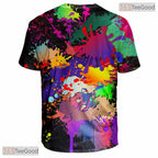 Dark Black Paint Splatter Artistic Graphic 3D Printed Casual Unisex Tee Styles