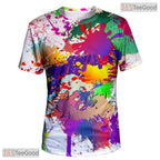 White Paint Splatter Artistic Graphic 3D Printed Casual Unisex T-Shirt Styles