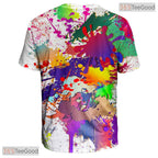 White Paint Splatter Artistic Graphic 3D Printed Casual Unisex T-Shirt Styles