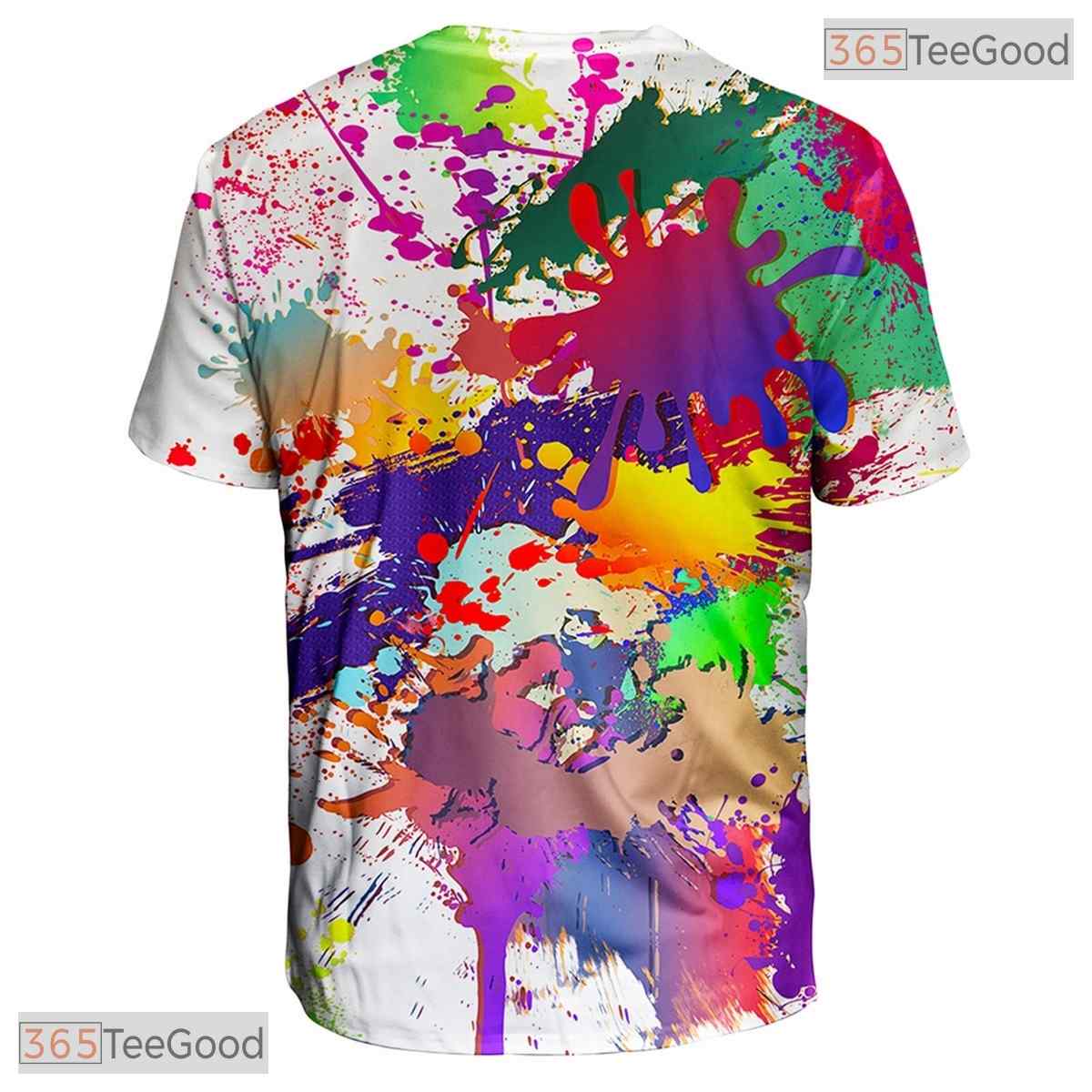 White Paint Splatter Artistic Graphic 3D Printed Casual Unisex T-Shirt Styles