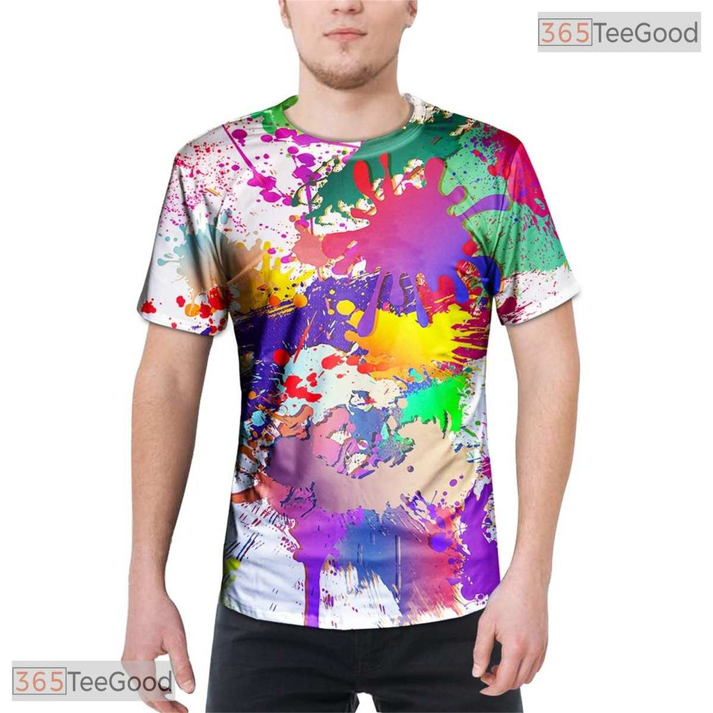 White Paint Splatter Artistic Graphic 3D Printed Casual Unisex T-Shirt Styles