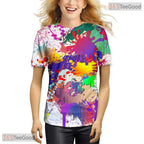White Paint Splatter Artistic Graphic 3D Printed Casual Unisex T-Shirt Styles