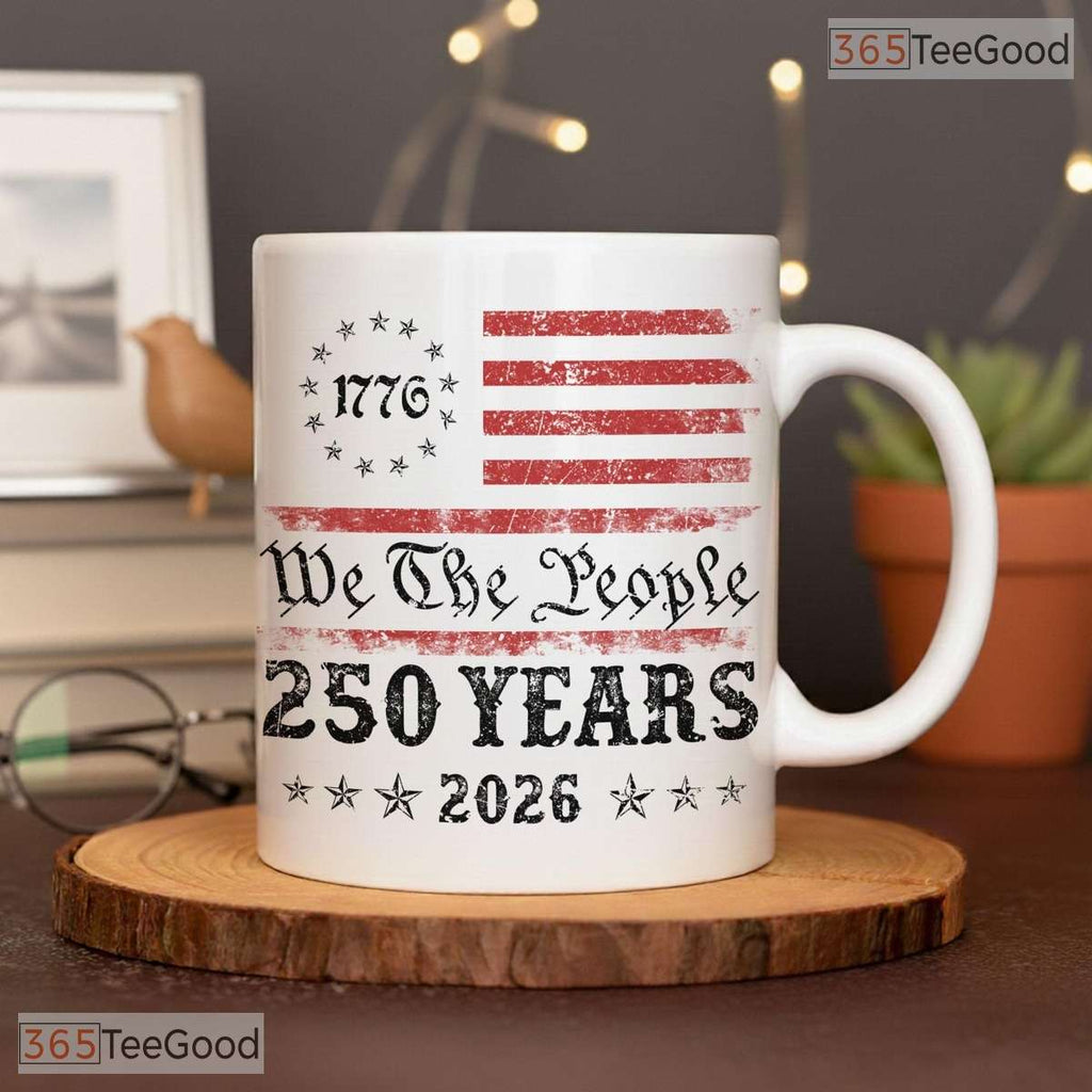 Patriotic USA 250 Years Anniversary Mug - Independence Day Keepsake Ceramic Accent Mug