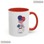 Patriotic Cat American Feline Lover Independence Day Gift Two Tone Ceramic Accent Mug