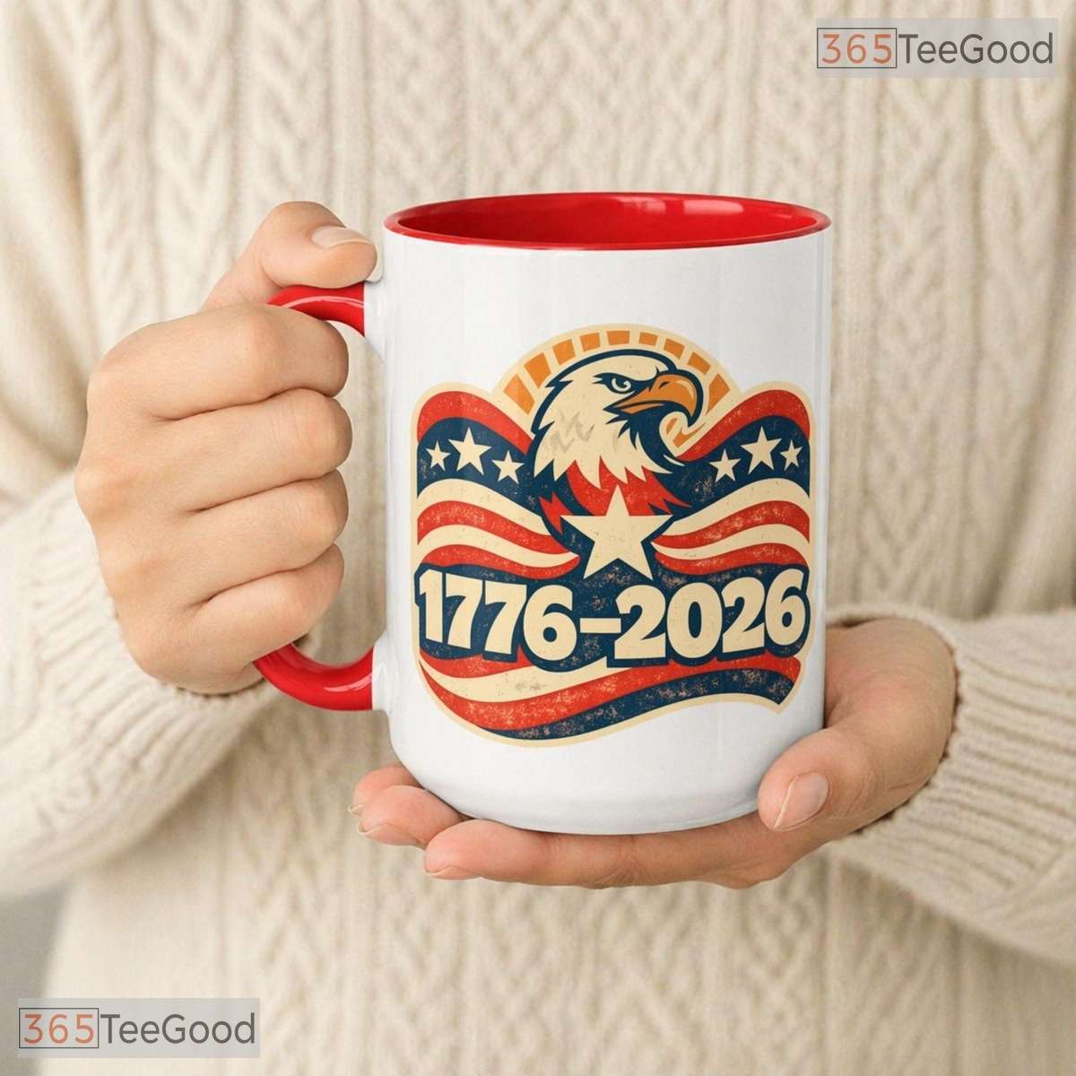 Patriotic Eagle 1776 To 2026 Independence Tribute Two Tone Premium Ceramic Accent Mug