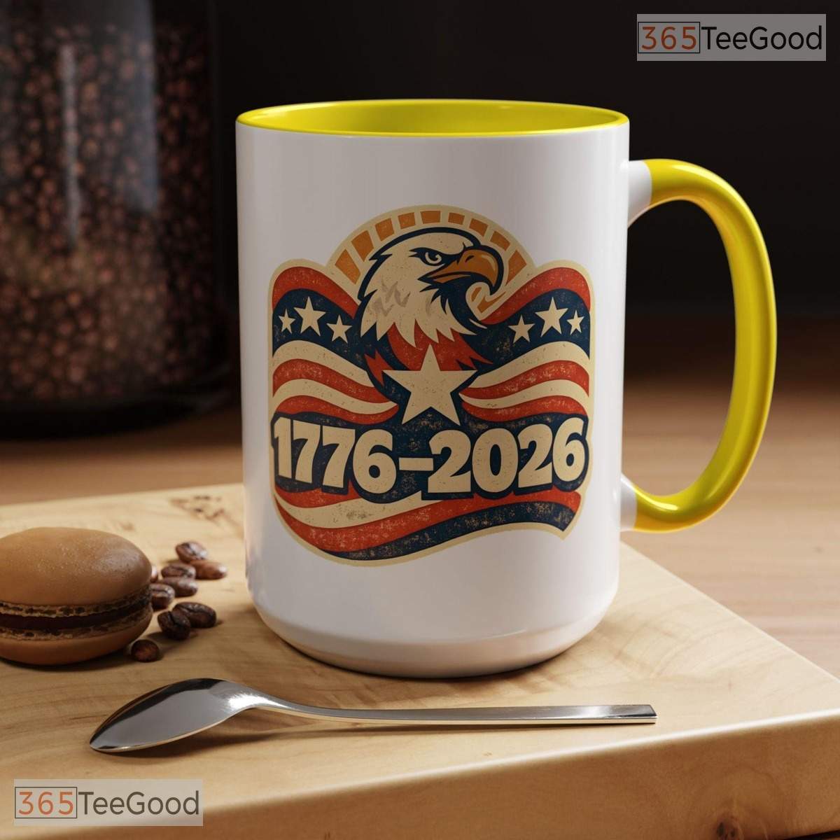 Patriotic Eagle 1776 To 2026 Independence Tribute Two Tone Premium Ceramic Accent Mug