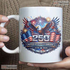 Patriotic Eagle 250th Anniversary Mug - USA Semiquincentennial Ceramic Accent Mug