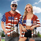 Patriotic Eagle American Flag Baseball Jersey Tee for Men & Women - USA Spirit