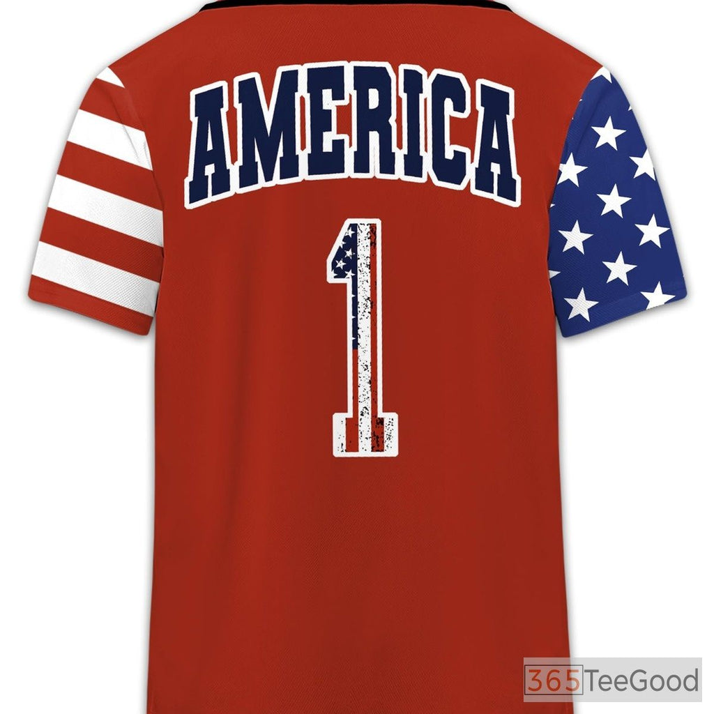 Patriotic Eagle American Flag Baseball Jersey Tee for Men & Women - USA Spirit