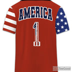 Patriotic Eagle American Flag Baseball Jersey Tee for Men & Women - USA Spirit