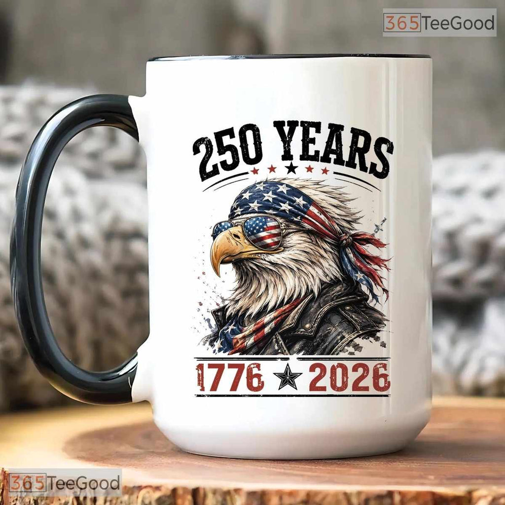 Patriotic Eagle 250 Years 1776 To 2026 America 250th Anniversary Ceramic Accent Mug