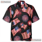 Patriotic USA Flag Fourth Of July Aloha Hawaiian Shirt Men Women Party Outfit