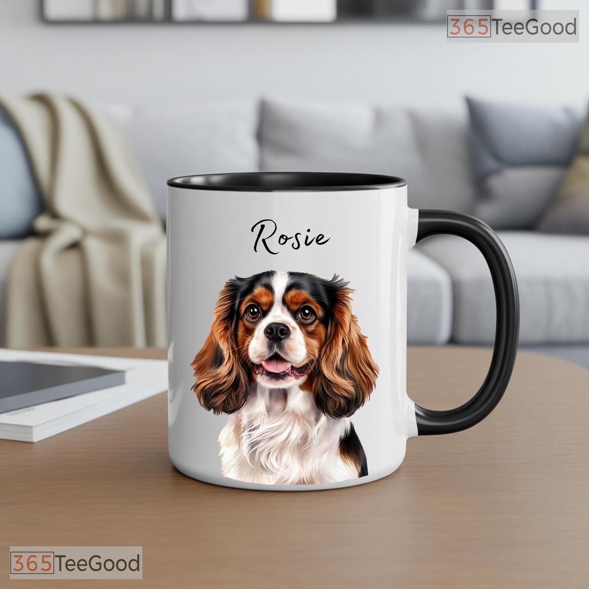 Personalized Watercolor Pet Portrait Mug - Custom Dog or Cat Memorial Ceramic Accent Mug