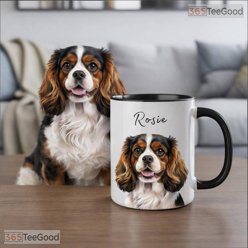 Personalized Watercolor Pet Portrait Mug - Custom Dog or Cat Memorial Ceramic Accent Mug