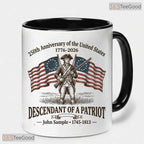 Personalized Descendant of a Patriot Accent Mug - 1776-2026 USA Independence Day Mug