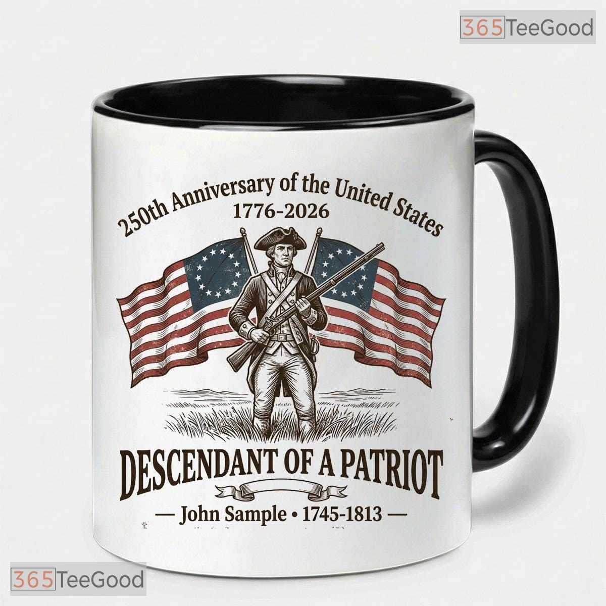 Personalized Descendant of a Patriot Accent Mug - 1776-2026 USA Independence Day Mug