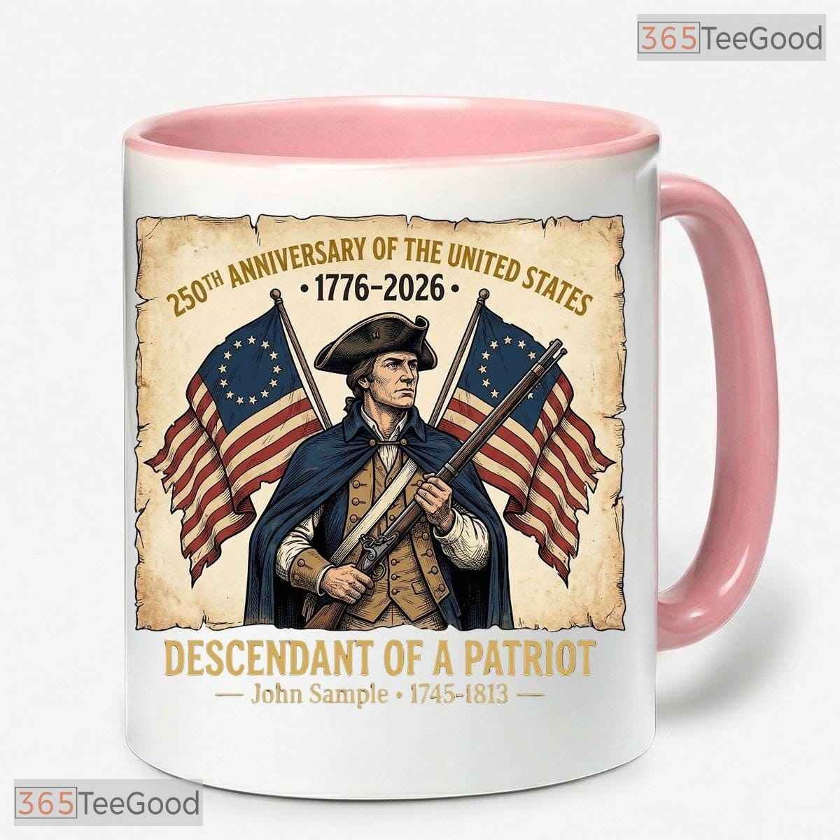 Custom 250th Anniversary Descendant Mug - Patriotic 1776-2026 USA Heritage Accent Mug
