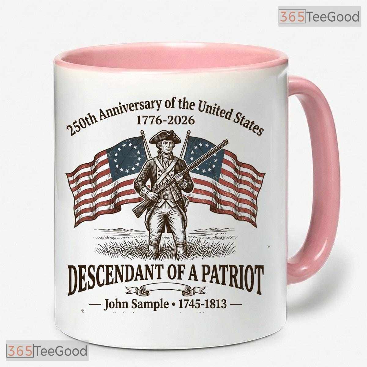 Personalized Descendant of a Patriot Accent Mug - 1776-2026 USA Independence Day Mug