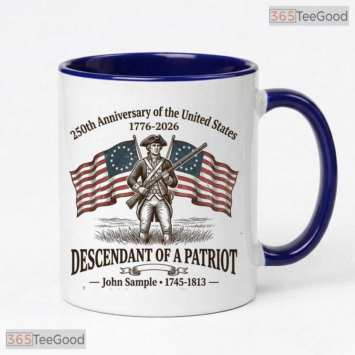 Personalized Descendant of a Patriot Accent Mug - 1776-2026 USA Independence Day Mug