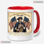Custom 250th Anniversary Descendant Mug - Patriotic 1776-2026 USA Heritage Accent Mug
