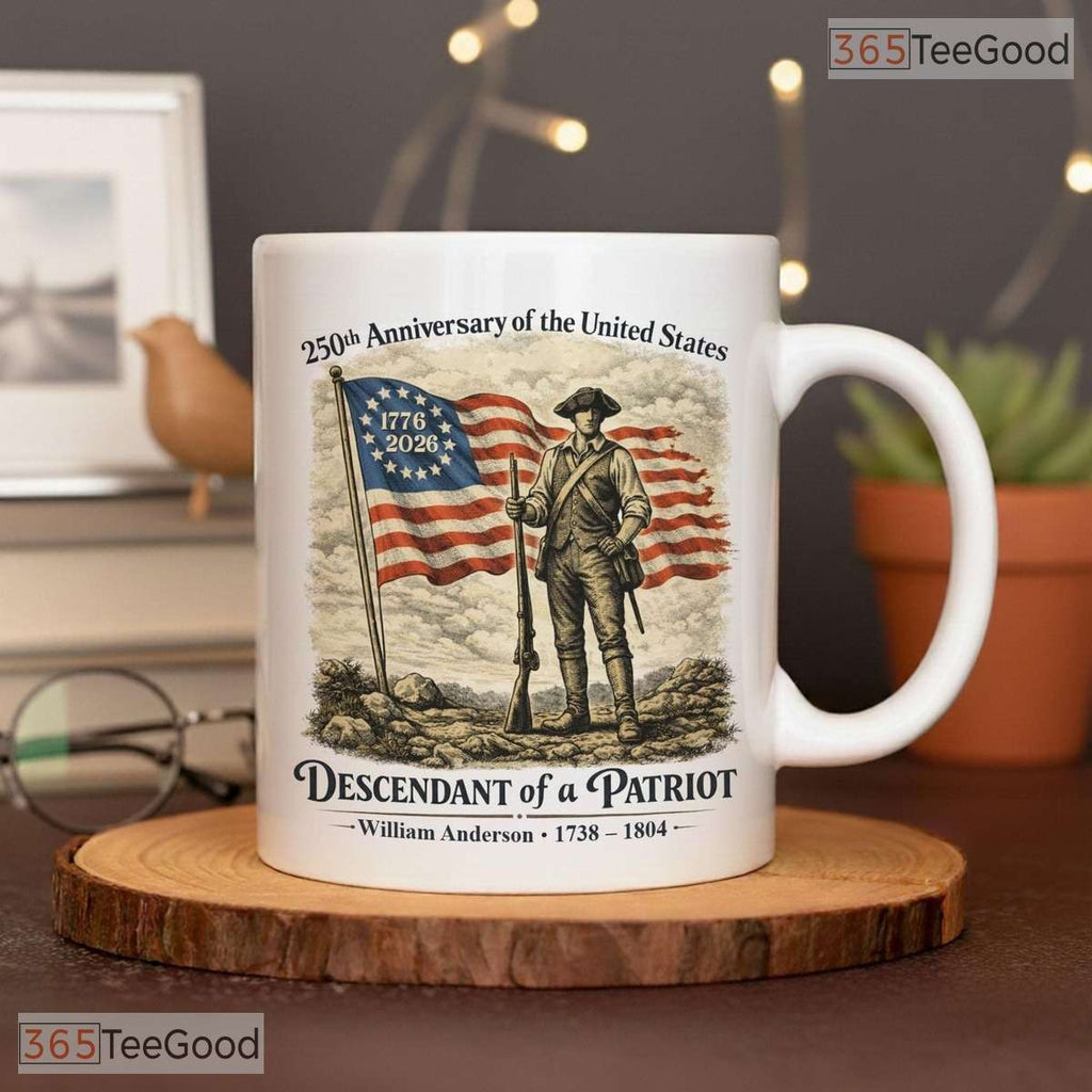 Personalized Descendant of a Patriot Mug - United States 250th Anniversary Accent Mug