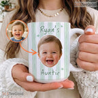 Personalized Baby Face Kids Photo New Parents Gift Colorful Ceramic Accent Coffee Mug