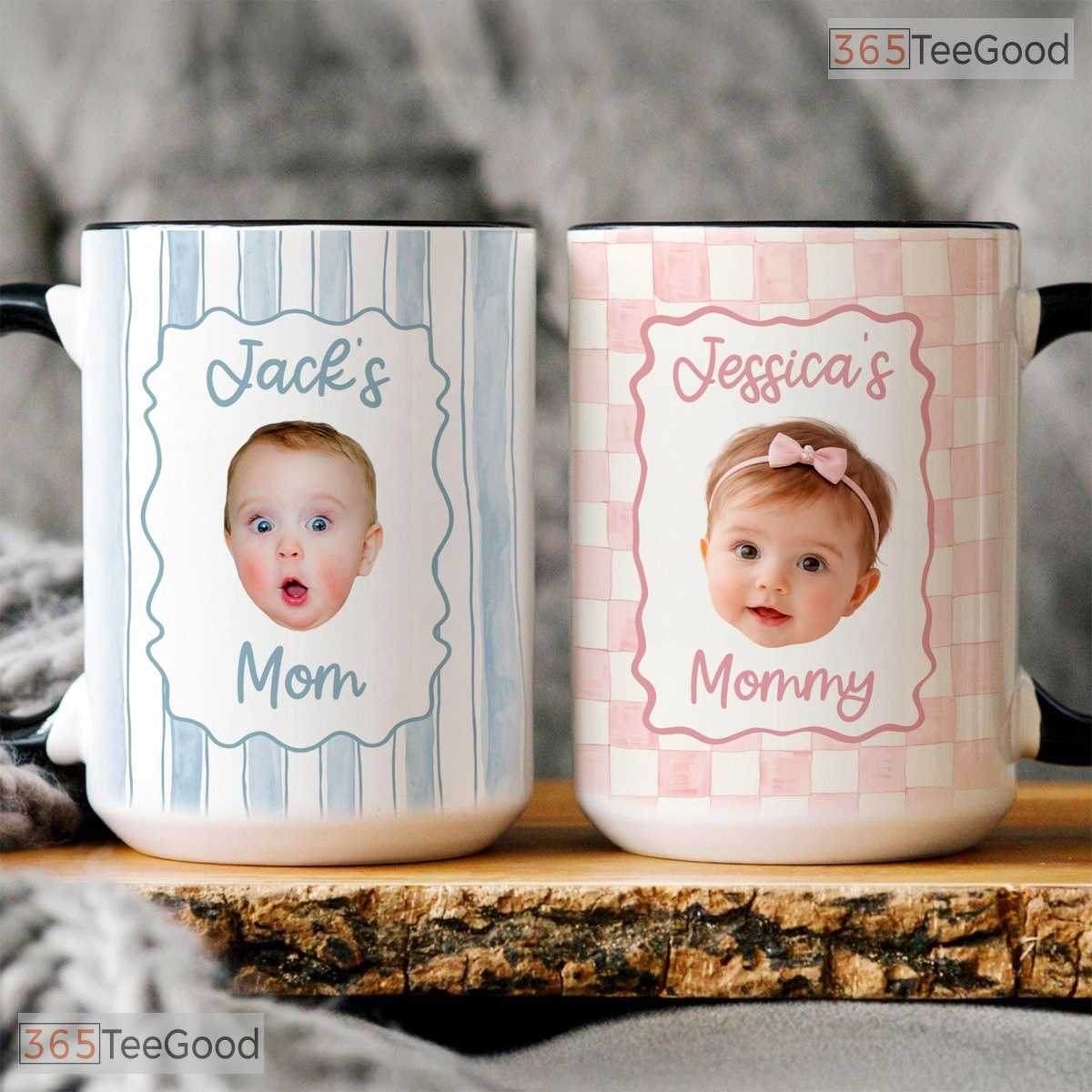 Personalized Baby Face New Mom Grandma Father's Day Gift Colorful Ceramic Accent Mug