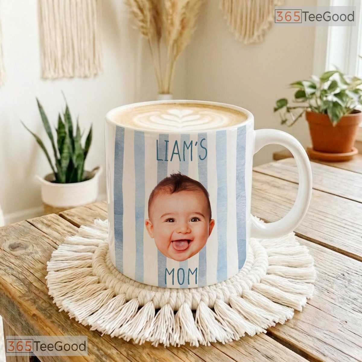 Personalized Baby Face Photo Mug - Custom Mama New Parent Gift Ceramic Accent Mug