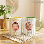 Personalized Baby Face Photo Mug - Custom Mama New Parent Gift Ceramic Accent Mug