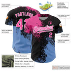 Personalized Baseball Jersey Tee - Stitched Name & Number in Black, Blue, Pink