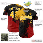 Personalized Baseball Jersey Tee - Stitched Name & Number in Black, Red, or Yellow