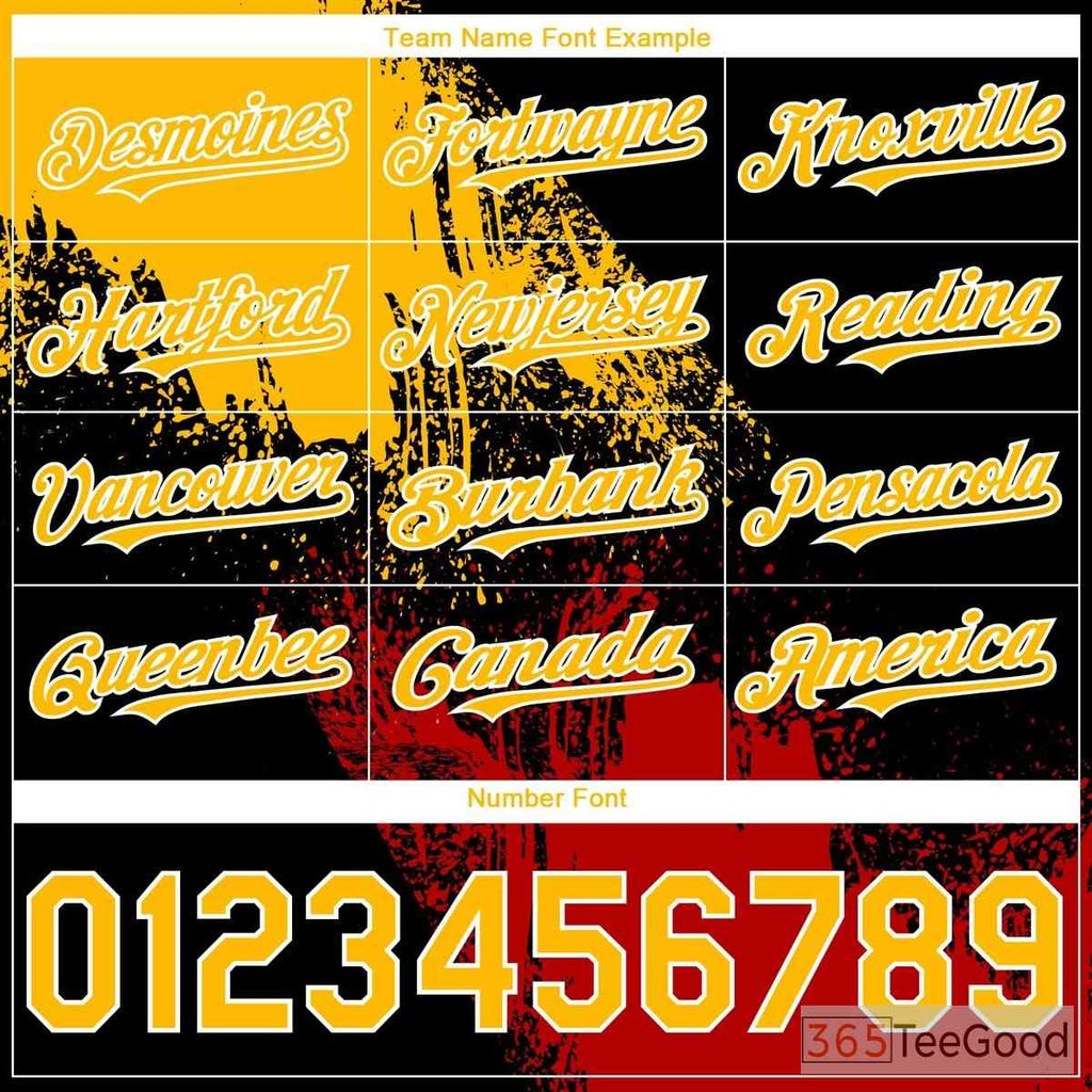Personalized Baseball Jersey Tee - Stitched Name & Number in Black, Red, or Yellow